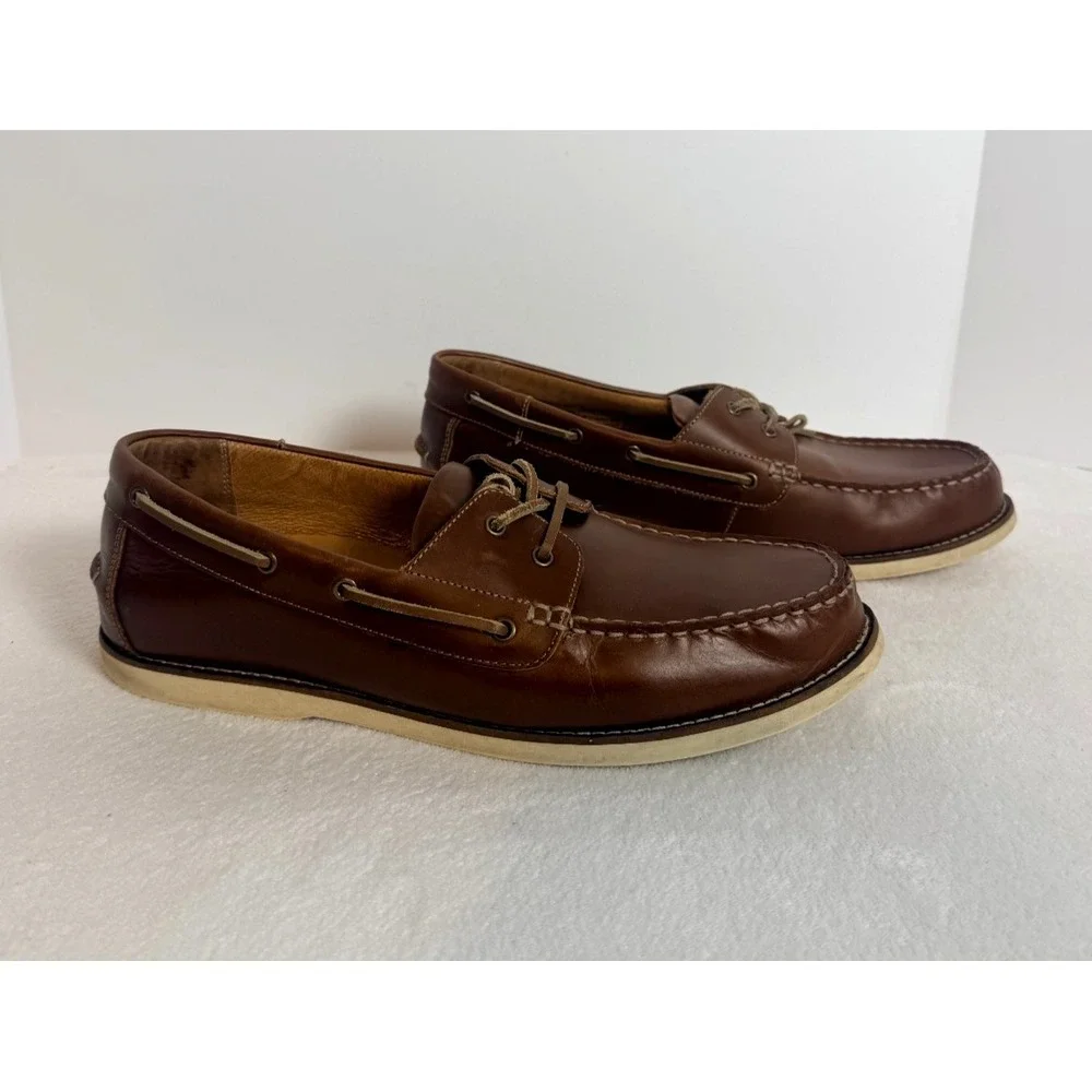 Vionic Men's Brown Leather Boat Shoes Loafers Comfort Casual Size 12